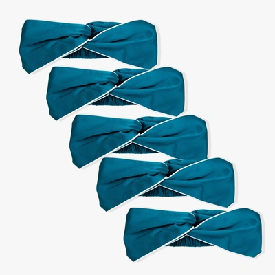 Lilysilk 19mm Silk Headband 5pcs In Blue