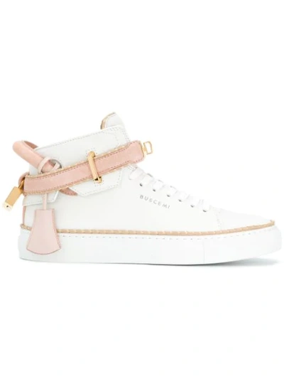 Buscemi Mid Sneakers In White Leather