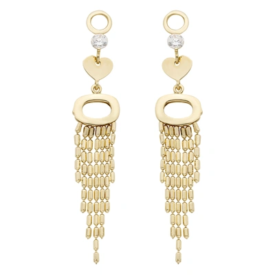 Ballstudz 14k Gold Fringe Drop Earrings