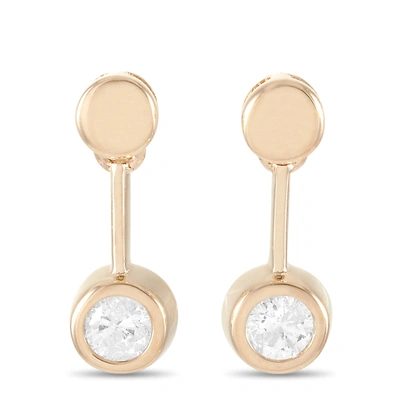 Non Branded Lb Exclusive 14k Yellow Gold 0.16 Ct Diamond Earrings In Beige