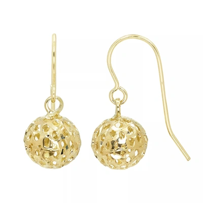 Ballstudz 14k Gold Dangle Ball Earrings