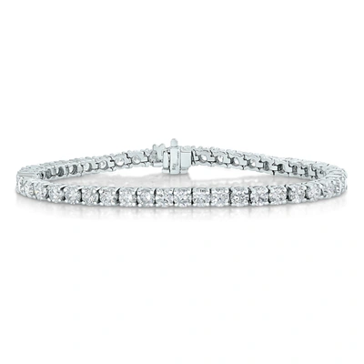 Vir Jewels 5 Cttw I1-i2 Clarity Diamond Bracelet 14k White Gold Tennis Round Prong 7 Inches In Silver