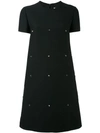 Valentino Studded Scallop Dress In Black