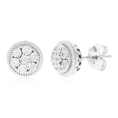 Vir Jewels 1/8 Cttw Round Lab Grown Diamond Studs Earrings .925 Sterling Silver Prong Set 1/3 Inch