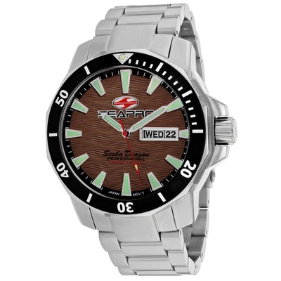 Seapro Men's Brown Dial Watch In Black