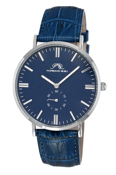 Porsamo Bleu Henry Men's Leather Watch In Blue