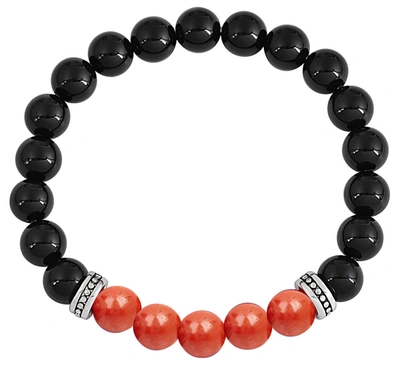 Stephen Oliver Red Jasper & Onyx Bracelet In Black