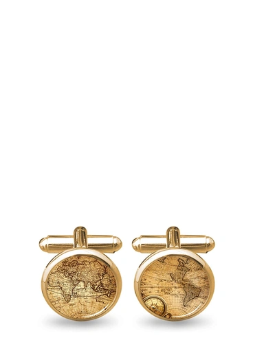 Stephen Oliver 18k Gold World Cufflinks