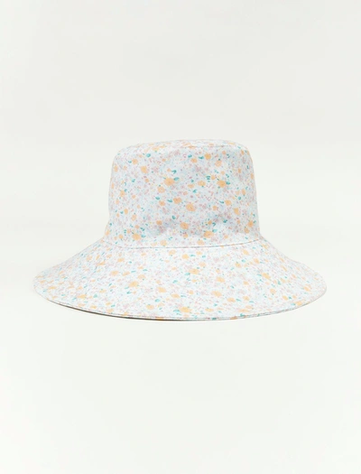 Lucky Brand Bloom Bucket Hat With Ties In White