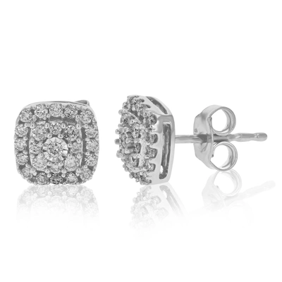 Vir Jewels 1/2 Cttw Round Lab Grown Diamond .925 Sterling Silver Stud Earrings Prong Set