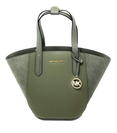 Michael Kors Women's Ortia Ebbled Leather Suede Tote Bag In Green