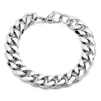 Stephen Oliver Silver Polished Cuban Link Bracelet