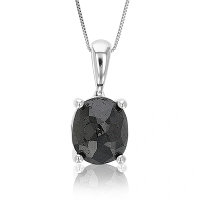 Vir Jewels 3.50 Cttw Oval Shape Black Diamond Pendant Necklace Sterling Silver With Chain