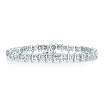 Vir Jewels 8 Cttw I1 Clarity Igi Certified Diamond Bracelet 14k White Gold S-link 7 Inch In Silver