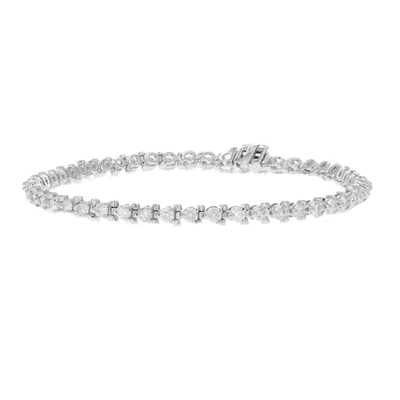 Vir Jewels 3 Cttw I1-i2 Certified Diamond Bracelet 14k White Gold G-h 3 Prong Round 7 Inch In Silver