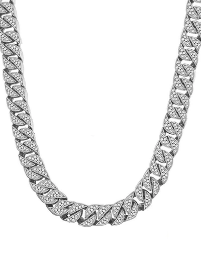 Stephen Oliver Silver Cz Link Necklace