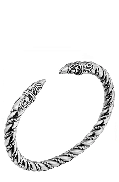 Stephen Oliver Silver Textured Cuff Bangle
