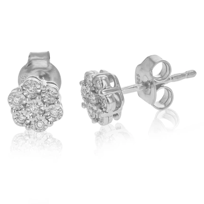 Vir Jewels 1/10 Cttw Round Lab Grown Diamond Prong Set Stud Earrings In .925 Sterling Silver