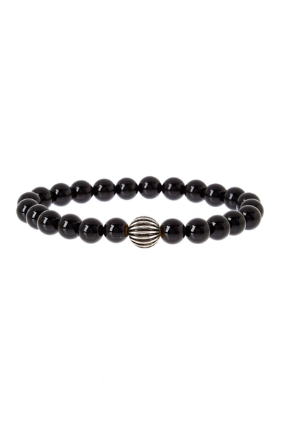 Stephen Oliver Silver Onyx Bracelet In Black