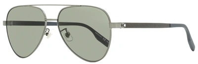 Mont Blanc Montblanc Men's Aviator Sunglasses Mb0182s 002 Ruthenium/gunmetal 59mm In Grey
