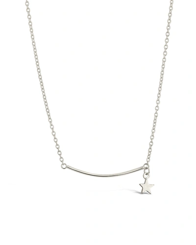 Sterling Forever Sterling Silver Polished Bar & Star Drop Necklace