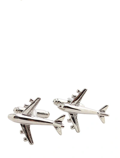 Stephen Oliver Silver Detailed Jet Cufflinks