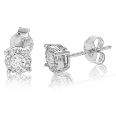 Vir Jewels 1/5 Cttw Lab Grown Diamond Stud Earrings Round Cut And Prong Set On .925 Sterling Silver
