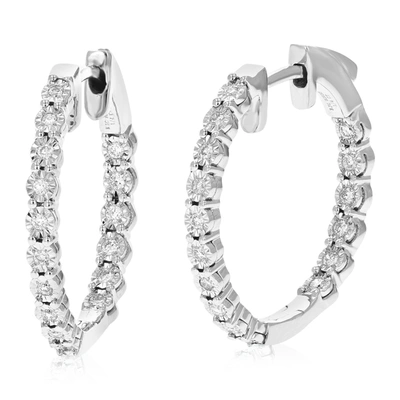Vir Jewels 1/4 Cttw 32 Stones Si2-i1 Clarity Round Cut Lab Grown Diamond Hoop Earrings In .925 Sterling Silver