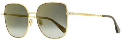 Jimmy Choo Women's Square Sunglasses Fanny/g/sk J5gfq Gold/gray Glitter 59mm In Green