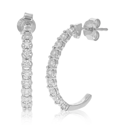 Vir Jewels 1/6 Cttw Round Cut Lab Grown Diamond Dangle Earrings .925 Sterling Silver Prong Setting 1 Inch