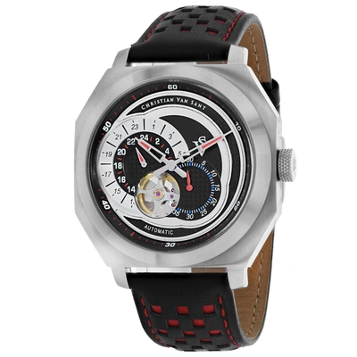 Christian Van Sant Men's Black Dial Watch In Silver
