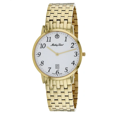 Mathey-tissot Men's Classic Big Date White Dial Watch In Gold
