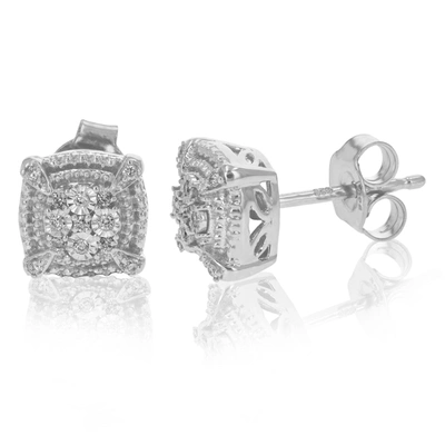 Vir Jewels 1/10 Cttw Round Cut Lab Grown Diamond Stud Earrings In .925 Sterling Silver With Push Back