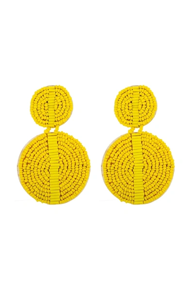 Eye Candy La Luba Earrings - Yellow In Blue