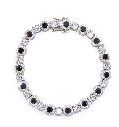 Savvy Cie Jewels Ss White Cz Bracelet In Silver