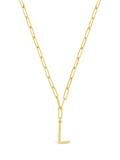 Sterling Forever Braided Initial Pendant Necklace In Gold