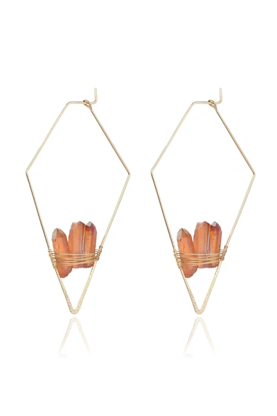 Eye Candy La Kite Quartz Earrings - Blush In Beige
