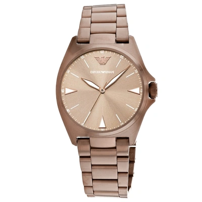 Armani Collezioni Men's Gold Dial Watch In Beige