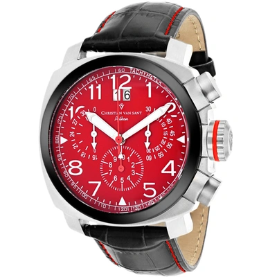 Christian Van Sant Men's Red Dial Watch In Pink