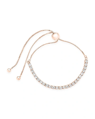 Sterling Forever Cz Bolo Slider Bracelet In Gold