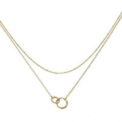 Liv Oliver 18k Gold Double Ring Layer Necklace