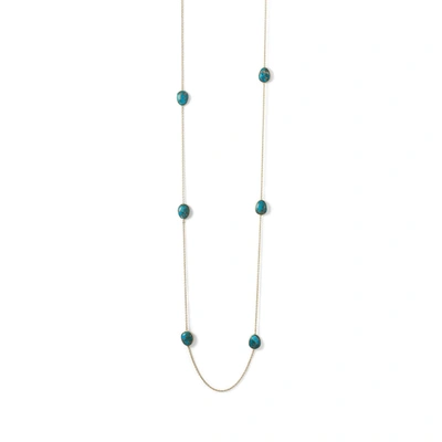 Liv Oliver 18k Gold Turquoise Necklace In Blue