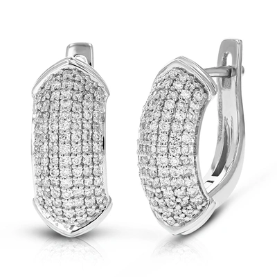 Vir Jewels 1/2 Cttw Round Cut Lab Grown Diamond Prong Set Hoop Earrings In .925 Sterling Silver 1/2 Inch