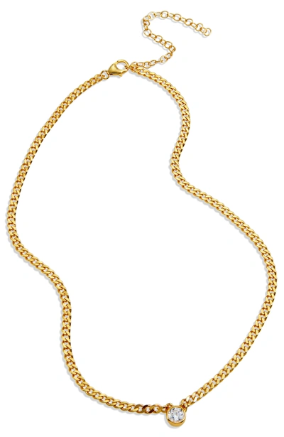 Savvy Cie Jewels 18k Gld Pl. Cicle Cz Neck. In Yellow