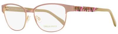Emilio Pucci Women's Oval Eyeglasses Ep5016 074 Pink/powder Pink 53mm In Beige