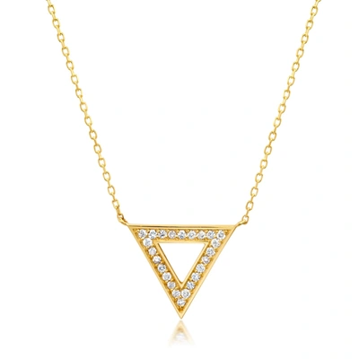 Paige Novick 14k Yellow 3-d Flat Triangle Diamond Necklace In Gold