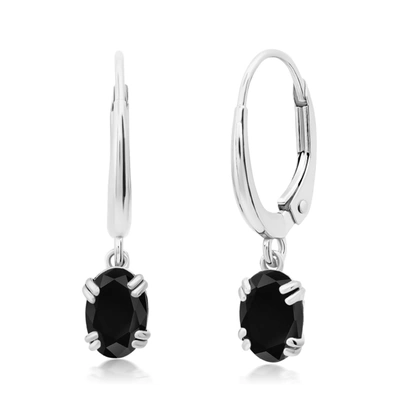 Nicole Miller 10k White Or Yellow Gold Oval Cut 6x4mm Gemstone Dangle Lever Back Earrings For Women With Push Back