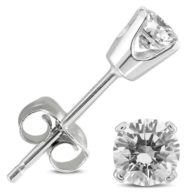 The Eternal Fit 3/8 Carat Diamond Stud Earrings In Silver