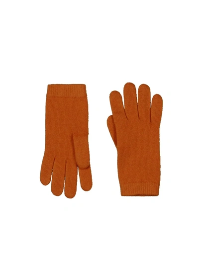 Portolano Womens 100% Cashmere Classic Winter Gloves In Red