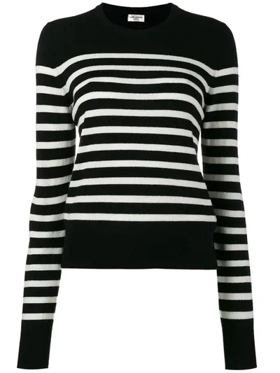 Saint Laurent Black & Ivory Striped Marinière Sweater